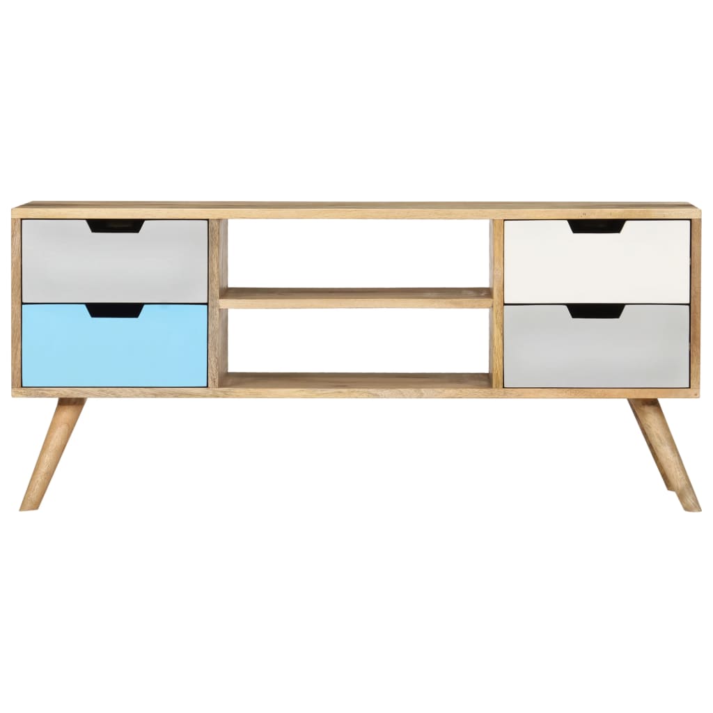 Mobile Porta TV 110x35x48 cm Legno Massello di Mango