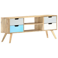 Mobile Porta TV 110x35x48 cm Legno Massello di Mango