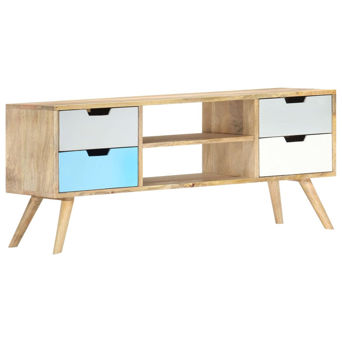 Mobile Porta TV 110x35x48 cm Legno Massello di Mango