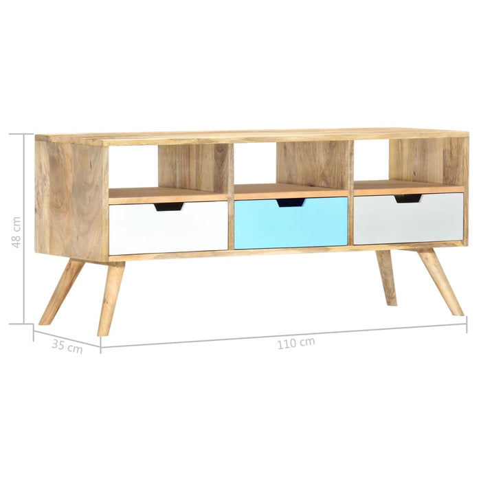 Mobile Porta TV 110x35x48 cm Legno Massello di Mango cod mxl 27768