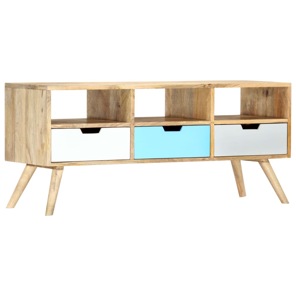 Mobile Porta TV 110x35x48 cm Legno Massello di Mango cod mxl 27768