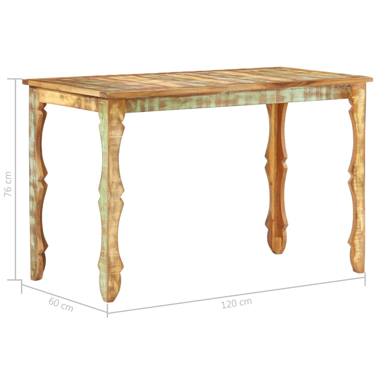 Tavolo da Pranzo 120x60x76 cm in Legno Massello di Recupero 286488