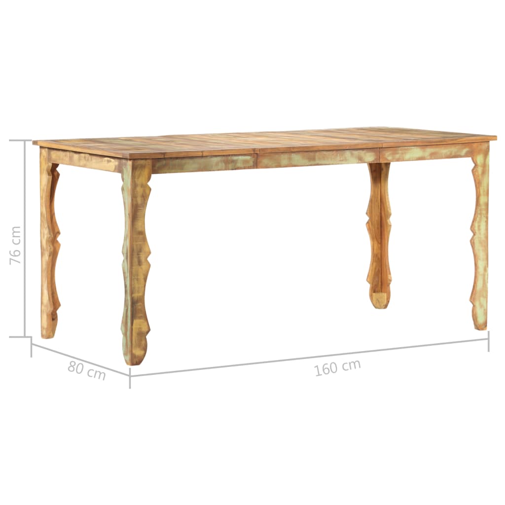 Tavolo da Pranzo 160x80x76 cm in Legno Massello di Recupero 286490