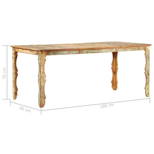 Tavolo da Pranzo 180x90x76 cm in Legno Massello di Recupero cod mxl 28074