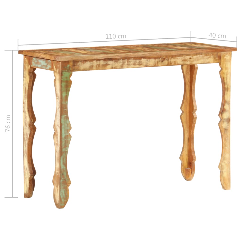 Tavolo Consolle 110x40x76 cm in Legno Massello di Recupero cod mxl 15808