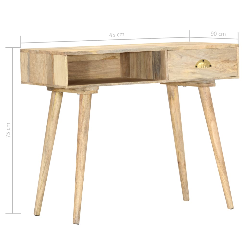 Tavolo Consolle 90x45x75 cm in Legno Massello di Mango