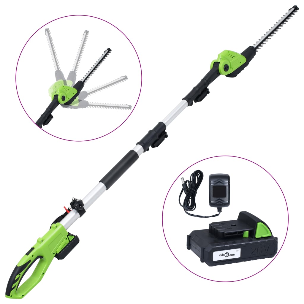 Tagliasiepi Telescopico Cordless e Batteria 20V 1500 mAh Li-ion 145796