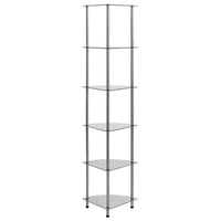 Scaffale a 6 Livelli Trasparente 30x30x160 cm Vetro Temperato  cod mxl 13823