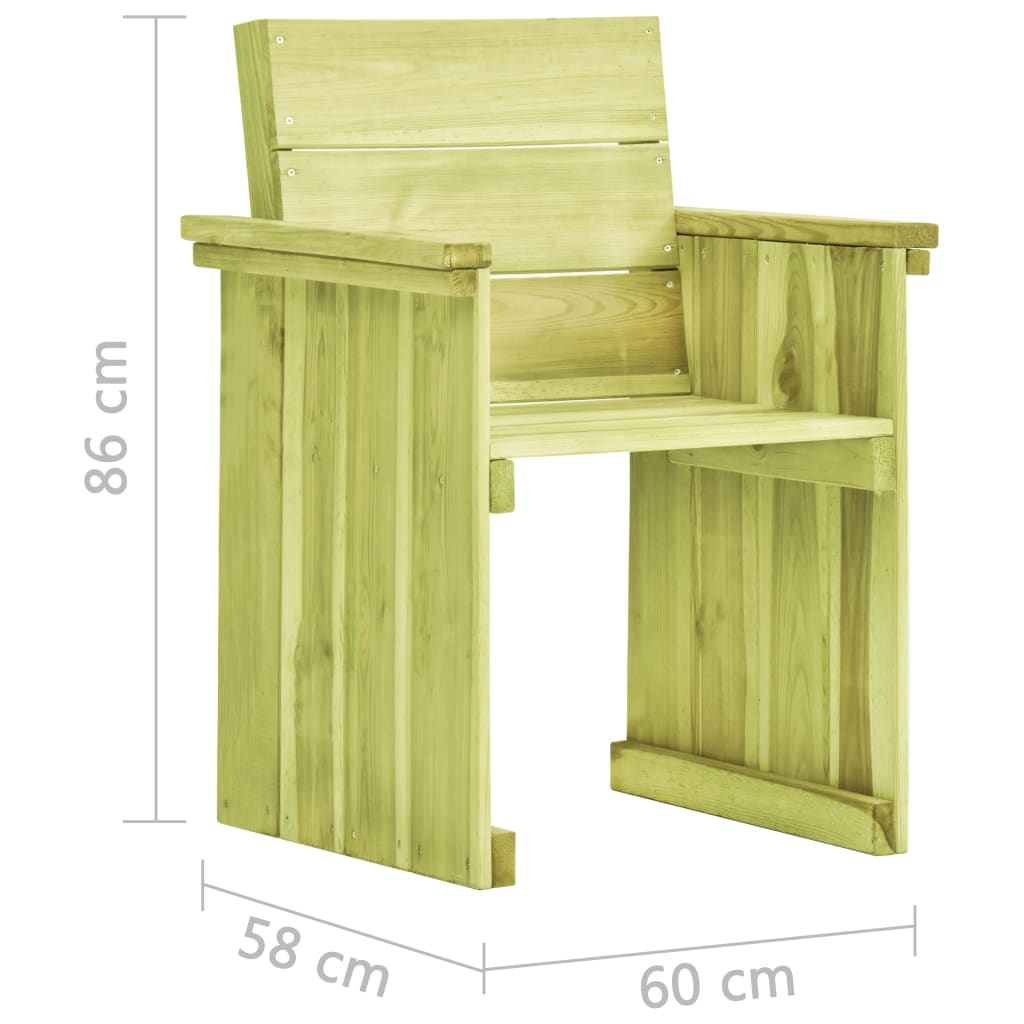 Sedia da Giardino in Legno di Pino Impregnato cod mxl 47418