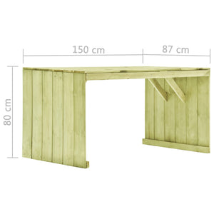 Tavolo da Giardino 150x87x80 cm in Legno di Pino Impregnato 49034