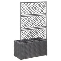 Letto Rialzato a Traliccio 2 Vasi 58x30x107 cm Polyrattan Nero 46931