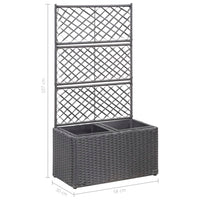 Letto Rialzato a Traliccio 2 Vasi 58x30x107 cm Polyrattan Nero cod mxl 67388