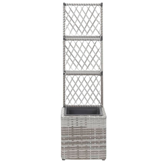 Letto Rialzato a Traliccio 1 Vaso 30x30x107cm Polyrattan Grigio