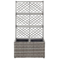 Letto Rialzato a Traliccio 2 Vasi 58x30x107cm Polyrattan Grigio cod mxl 67381