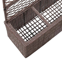 Leto Rialzato Traliccio 3 Vasi 83x30x130 cm Polyrattan Marrone 46938