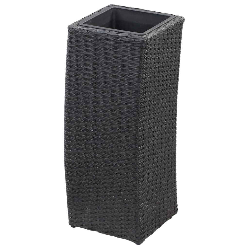 Letti Rialzati da Giardino 3 pz in Polyrattan Nero cod mxl 67034