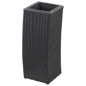 Letti Rialzati da Giardino 3 pz in Polyrattan Nero cod mxl 67034