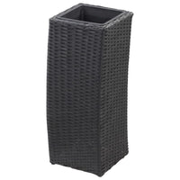 Letti Rialzati da Giardino 3 pz in Polyrattan Nero 46939