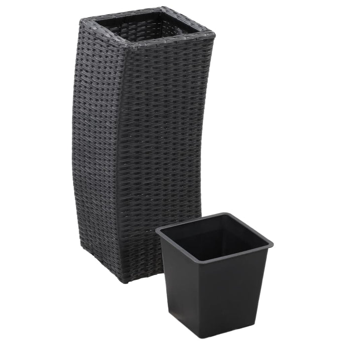 Letti Rialzati da Giardino 3 pz in Polyrattan Nero cod mxl 67034