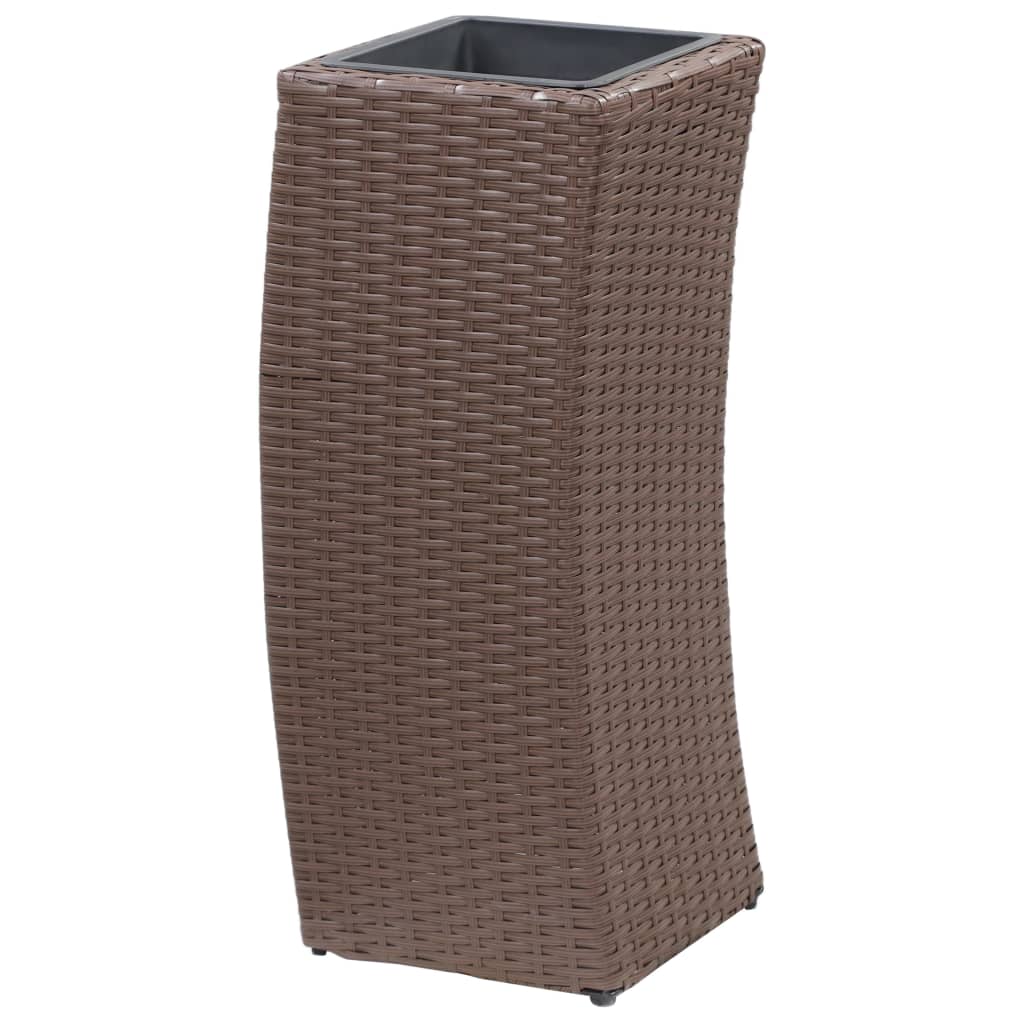 Letti Rialzati da Giardino 3 pz in Polyrattan Marrone 46941