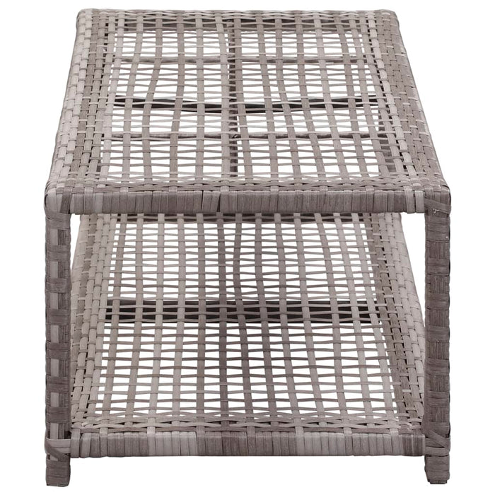 Scarpiera con Panchina Grigia 80x40x30 cm in Polyrattan 46979