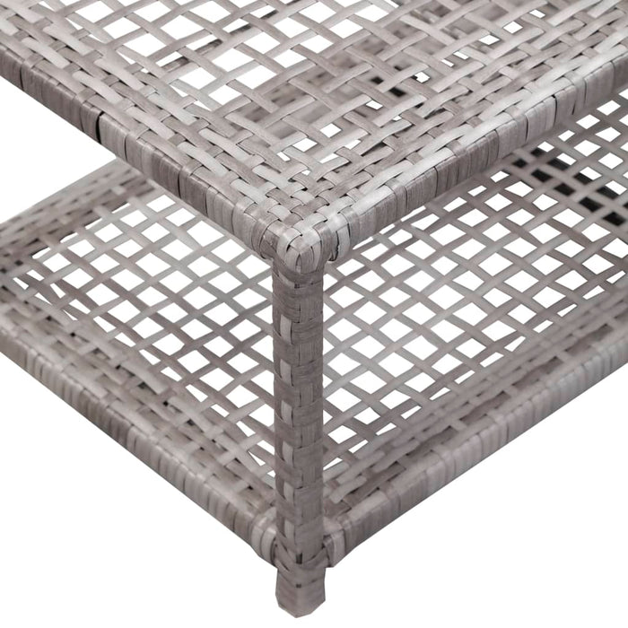 Scarpiera con Panchina Grigia 80x40x30 cm in Polyrattan 46979