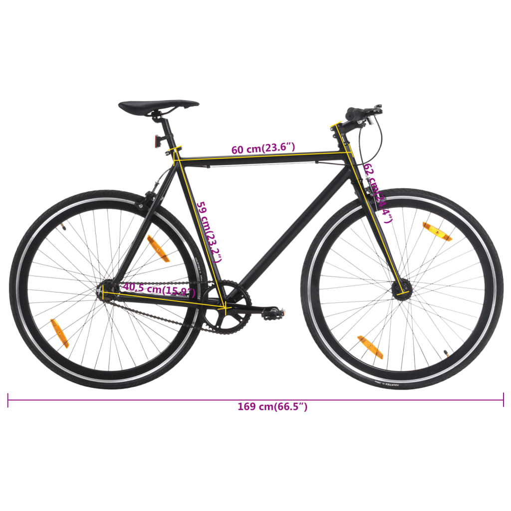 Bicicletta a Scatto Fisso Nera 700c 59 cm 92251