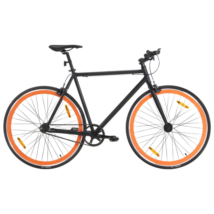 Bicicletta a Scatto Fisso Nera e Arancione 700c 51 cm 92252