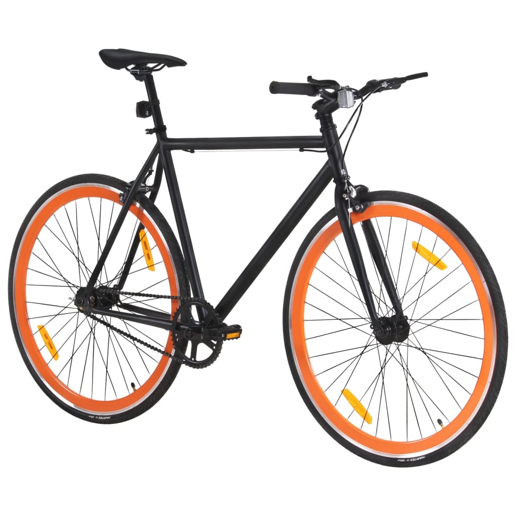 Bicicletta a Scatto Fisso Nera e Arancione 700c 51 cm 92252