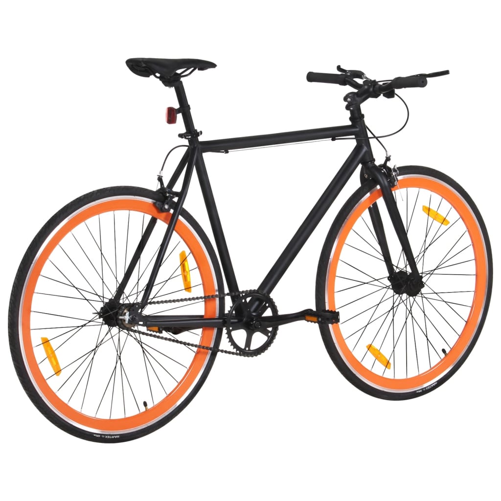 Bicicletta a Scatto Fisso Nera e Arancione 700c 51 cm 92252