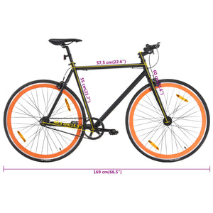 Bicicletta a Scatto Fisso Nera e Arancione 700c 55 cm 92253