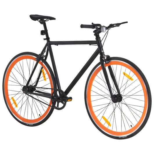 Bicicletta a Scatto Fisso Nera e Arancione 700c 59 cm 92254