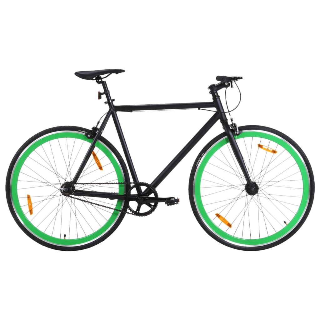 Bicicletta a Scatto Fisso Nera e Verde 700c 51 cm 92255