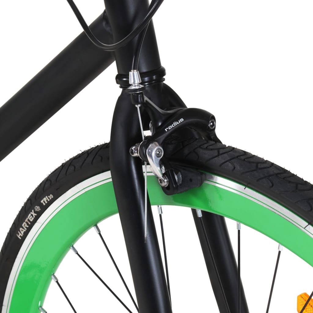 Bicicletta a Scatto Fisso Nera e Verde 700c 51 cm 92255