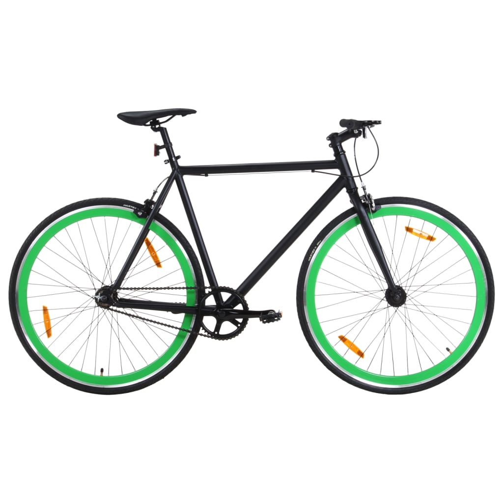 Bicicletta a Scatto Fisso Nera e Verde 700c 59 cm 92257