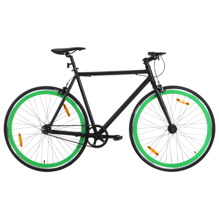 Bicicletta a Scatto Fisso Nera e Verde 700c 59 cm 92257