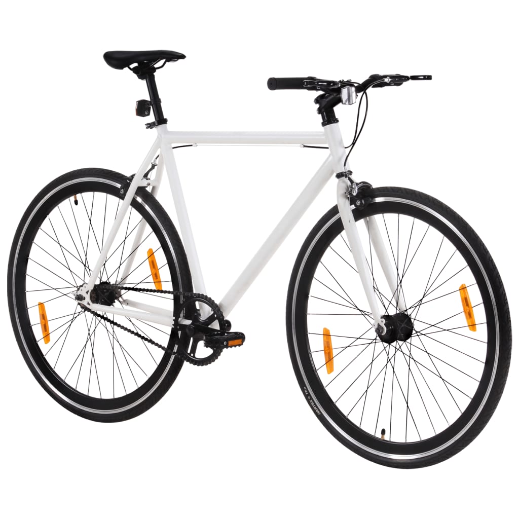 Bicicletta a Scatto Fisso Bianca e Nera 700c 51 cm 92261