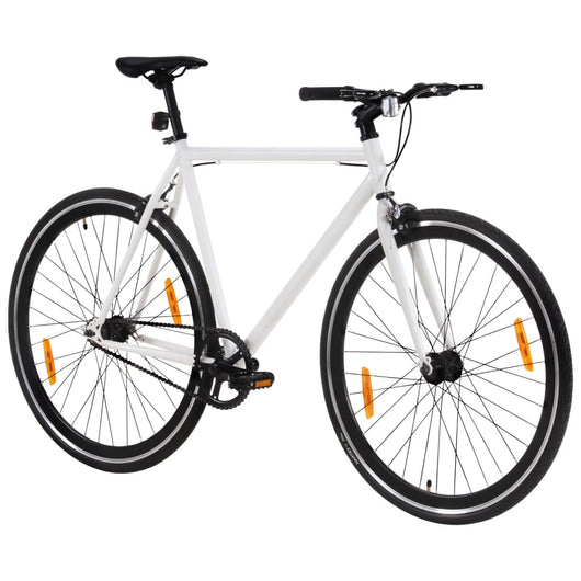 Bicicletta a Scatto Fisso Bianca e Nera 700c 55 cm 92262