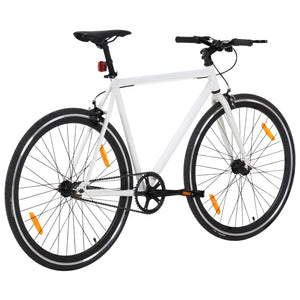 Bicicletta a Scatto Fisso Bianca e Nera 700c 55 cm 92262