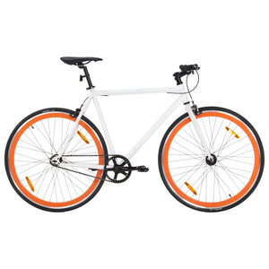 Bicicletta a Scatto Fisso Bianca e Arancione 700c 51 cm 92264