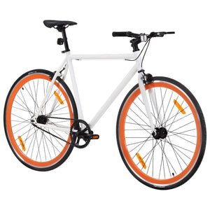 Bicicletta a Scatto Fisso Bianca e Arancione 700c 51 cm 92264