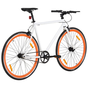 Bicicletta a Scatto Fisso Bianca e Arancione 700c 51 cm 92264