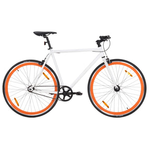 Bicicletta a Scatto Fisso Bianca e Arancione 700c 59 cm 92266