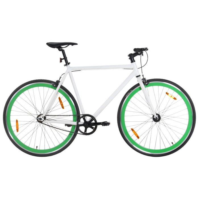 Bicicletta a Scatto Fisso Bianca e Verde 700c 51 cm 92267