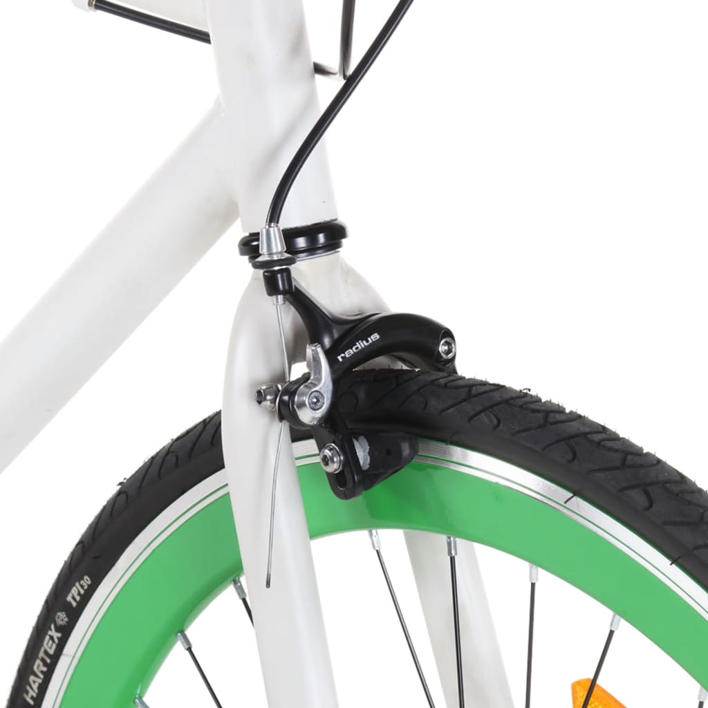 Bicicletta a Scatto Fisso Bianca e Verde 700c 51 cm 92267