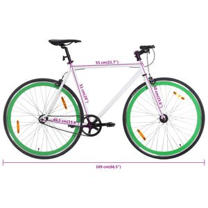 Bicicletta a Scatto Fisso Bianca e Verde 700c 51 cm 92267