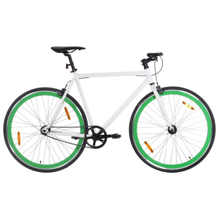 Bicicletta a Scatto Fisso Bianca e Verde 700c 55 cm 92268