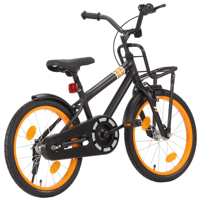 Bici per Bambini con Trasportino Frontale 18'' Nero e Arancione