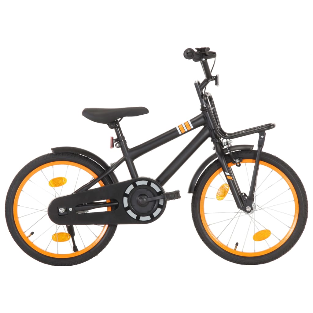 Bici per Bambini con Trasportino Frontale 18'' Nero e Arancione