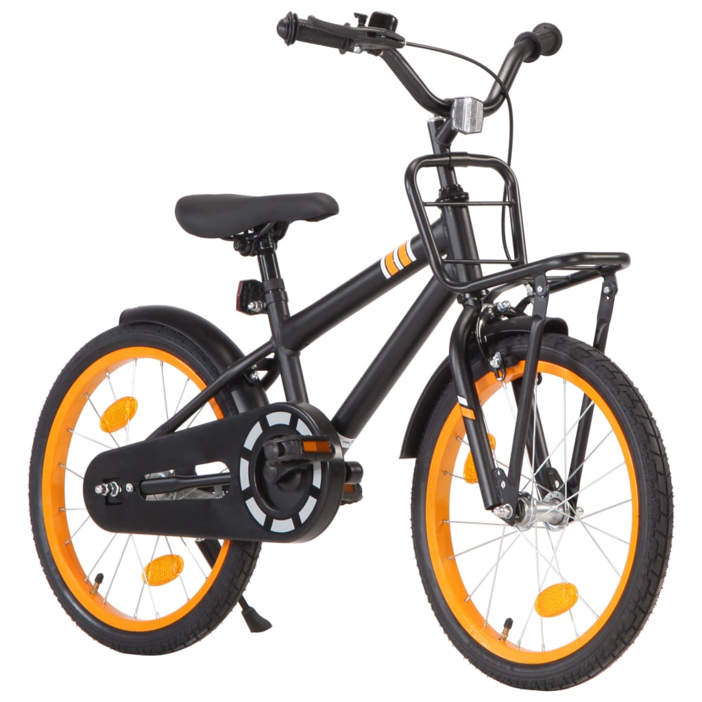 Bici per Bambini con Trasportino Frontale 18'' Nero e Arancione